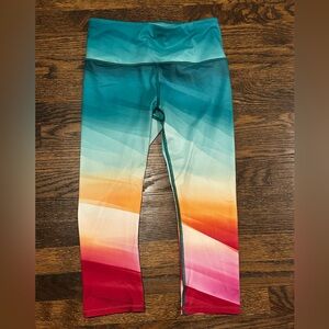 DSG - DICK’S Sporting Goods cropped athletic tights teal green yellow red SMALL